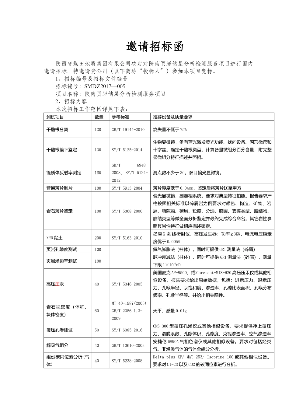 页岩储层分析检测服务项目招标文件_第2页