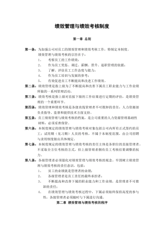 青岛某企业绩效管理模板案例