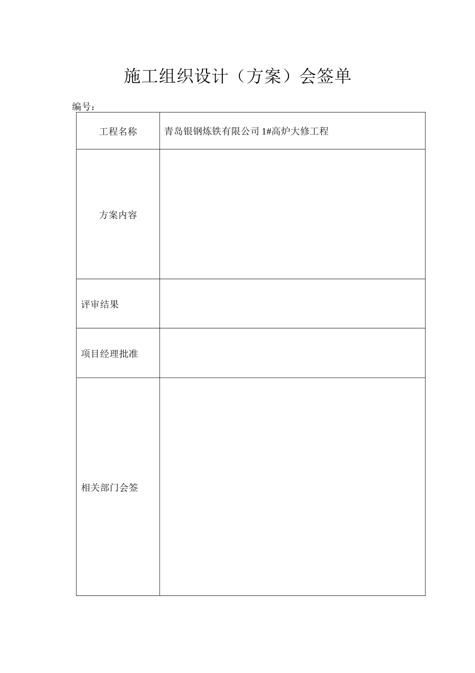 青钢银钢1高炉大修施工组织设计_第2页