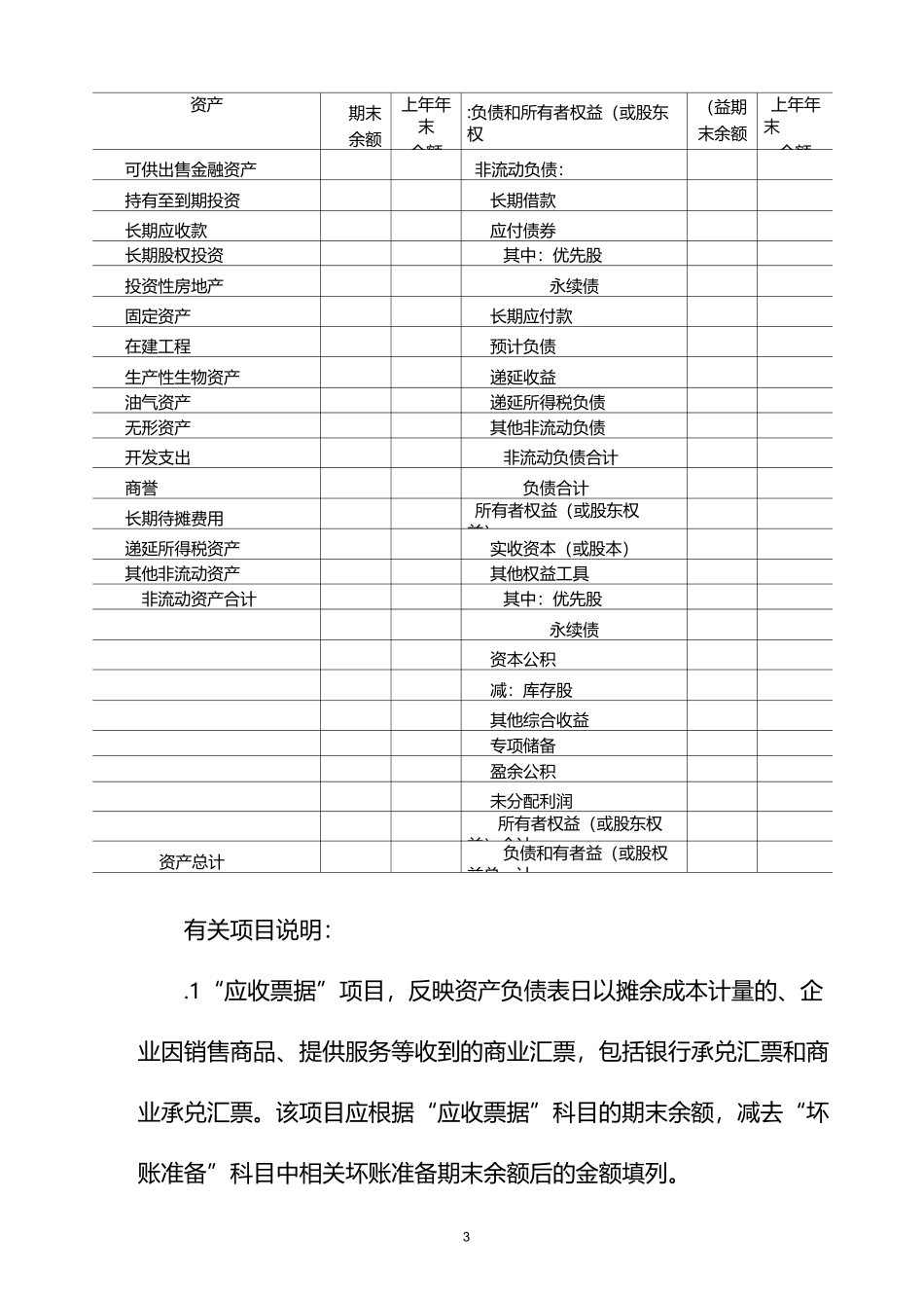 一般企业财务报表格式(适用于未执行新金融准则、新收入准则和新租赁准则的企业)word版_第3页
