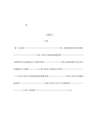 中国石油化工集团公司电气设备及运行管理制度