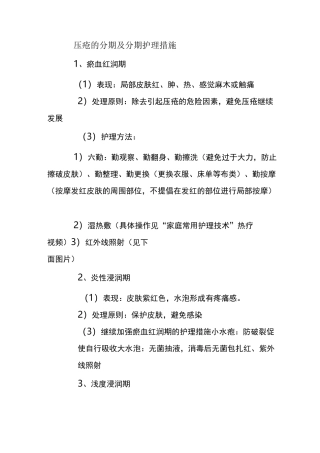 压疮的分期及分期护理措施