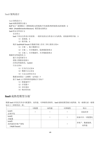 SaaS+架构设计