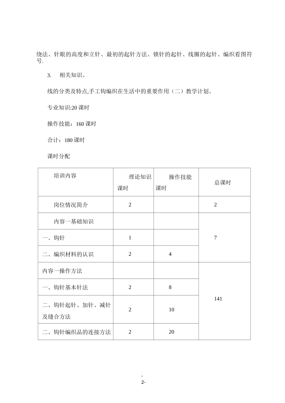 手工编织教学大纲、计划_第2页