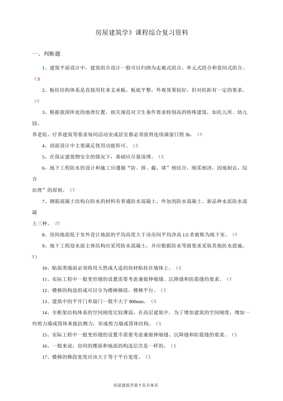 房屋建筑学总复习_第1页