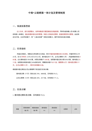 销渠一体拓客管理制度