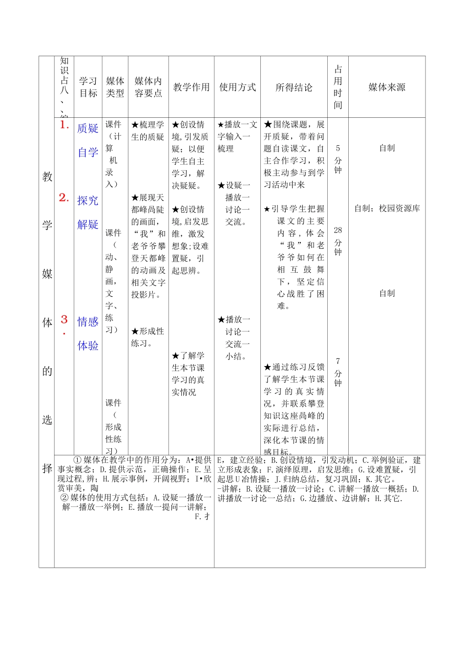 部编版四年级上册语文《爬天都峰》教学设计_第3页