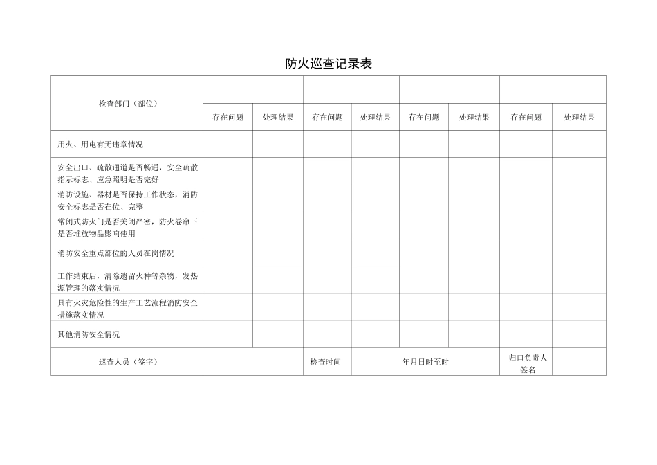 消防控制室值班记录表格_第3页
