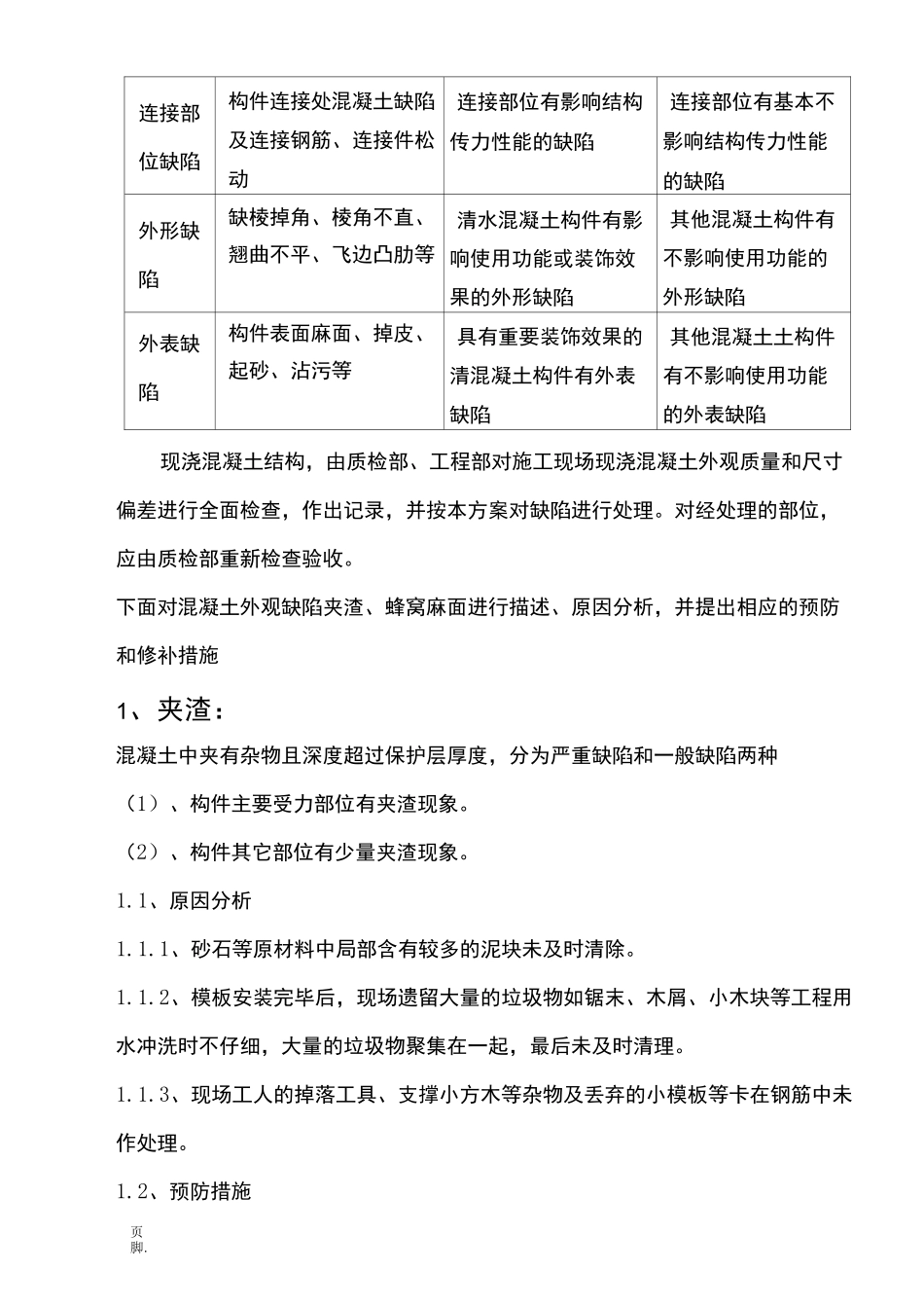 混凝土夹渣、蜂窝修补方案_第2页