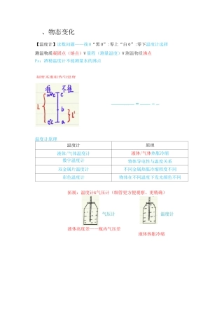 初中物理热学知识点总结