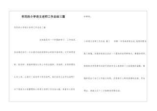 实用的小学语文教师工作总结三篇