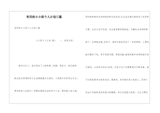 实用的小小班个人计划三篇