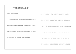 实用的工作实习总结4篇