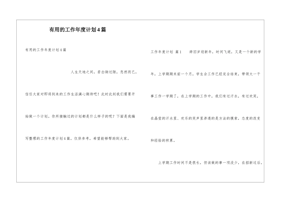 实用的工作年度计划4篇_第1页