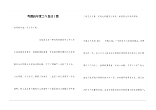 实用的年度工作总结5篇
