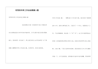 实用的年终工作总结锦集5篇