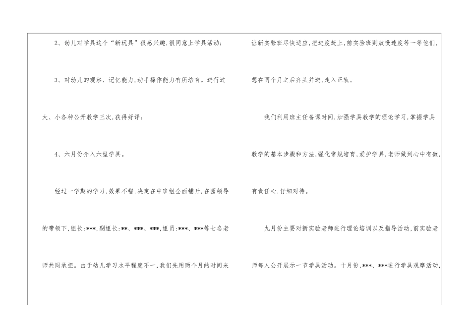 实用的幼儿园园教学总结模板汇编五篇_第2页