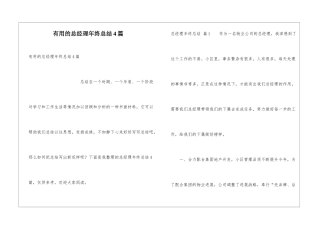 实用的总经理年终总结4篇