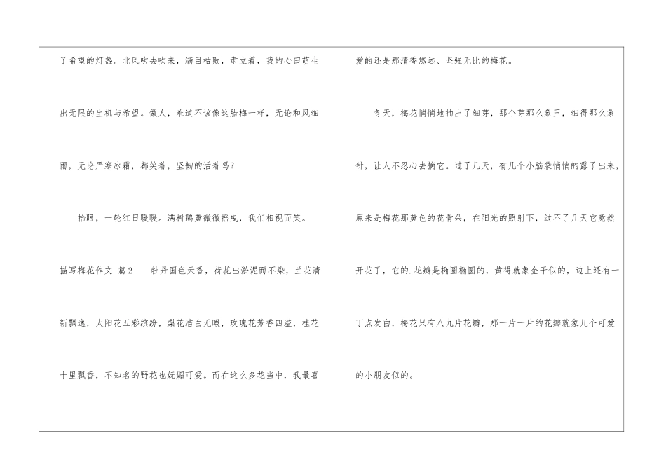 实用的描写梅花作文三篇_第3页