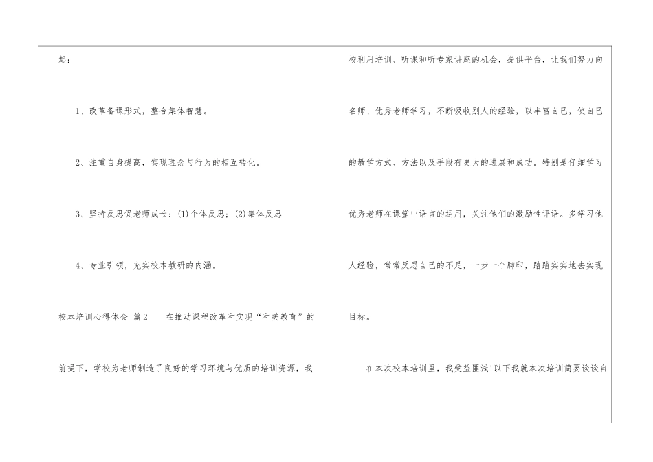 实用的校本培训心得体会合集六篇_第2页