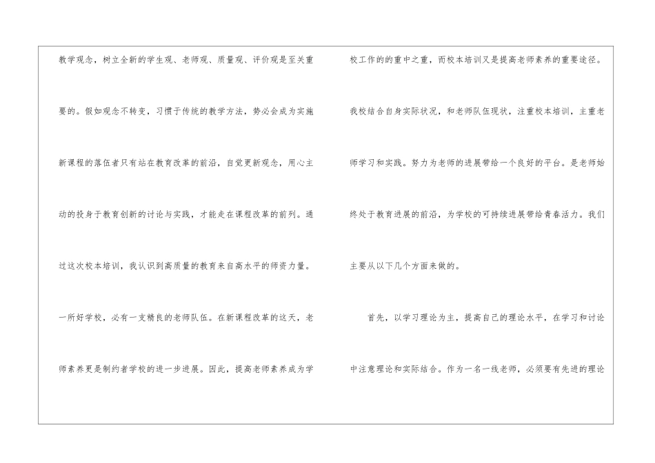 实用的校本培训心得体会模板五篇_第2页