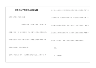 实用的电子商务职业规划4篇