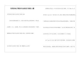 实用的电子商务专业的实习报告3篇