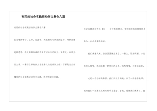 实用的社会实践活动作文集合六篇