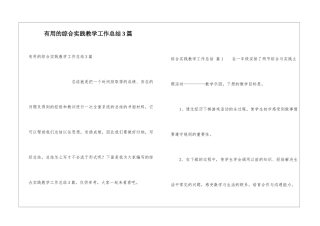 实用的综合实践教学工作总结3篇