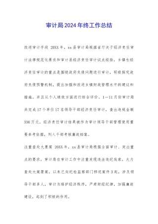 审计局2024年终工作总结-