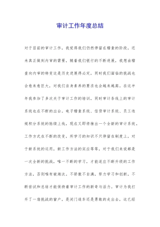 审计工作年度总结-