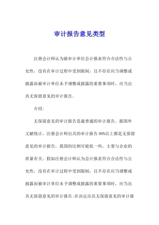 审计报告意见类型