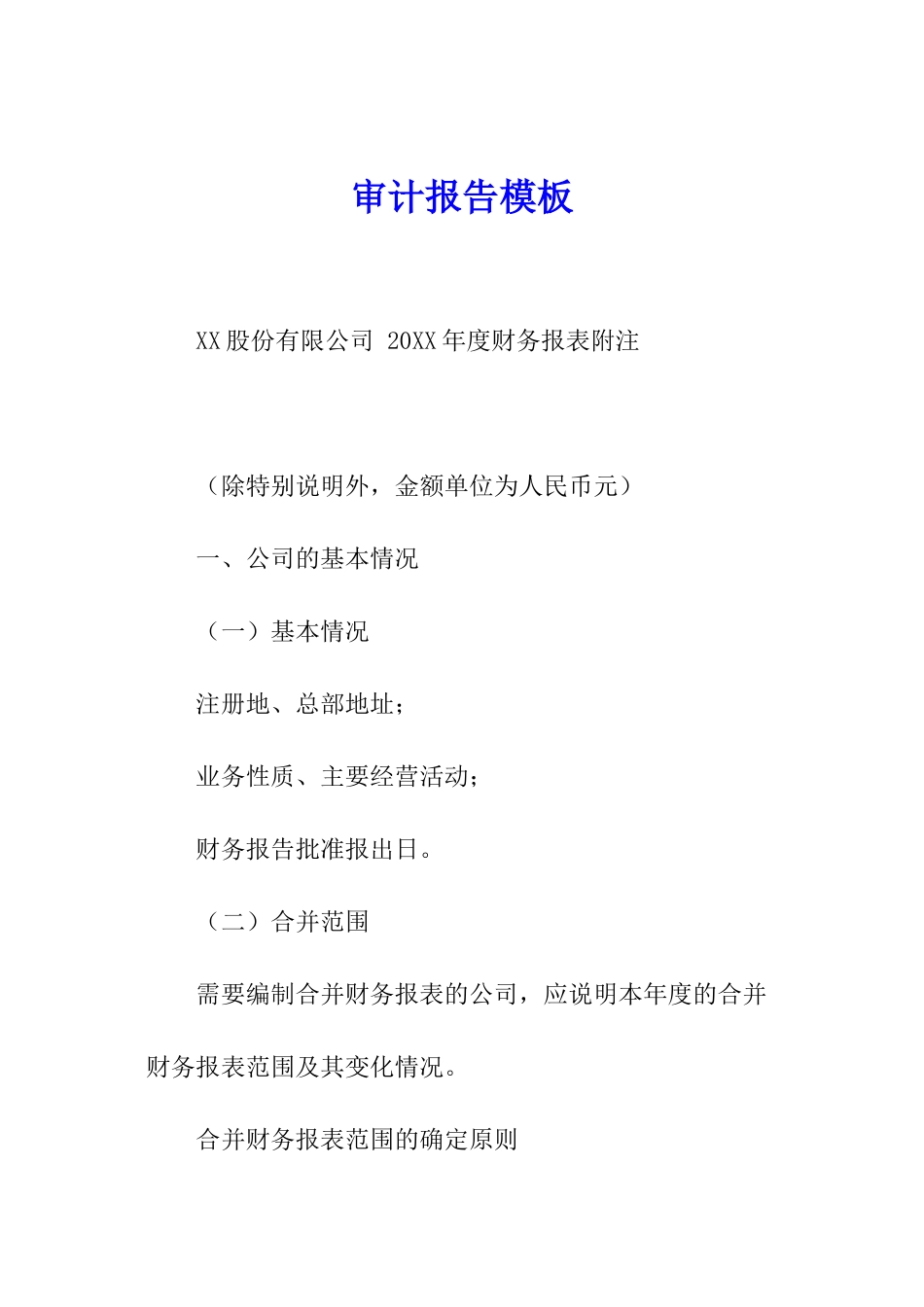 审计报告模板_第1页