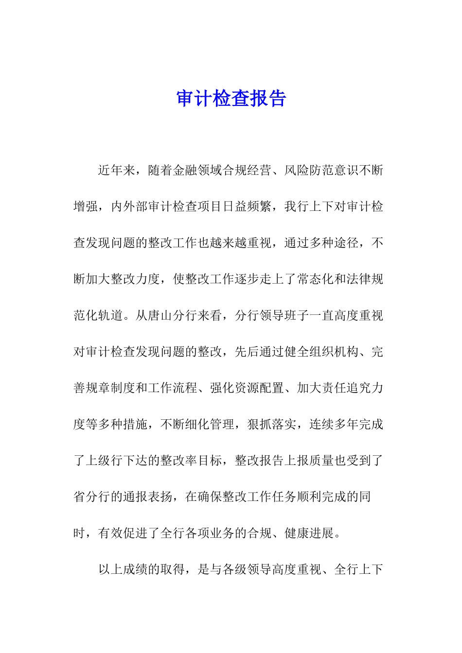 审计检查报告_第1页