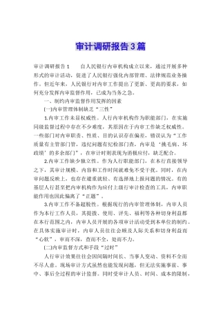 审计调研报告3篇