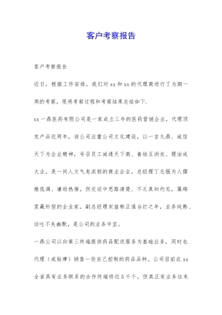 客户考察报告-