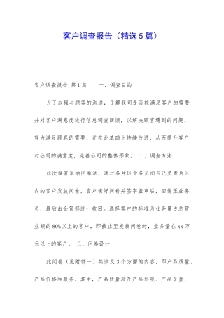 客户调查报告