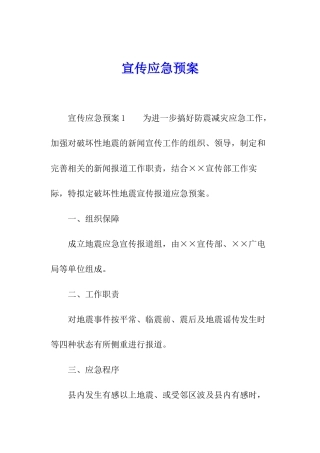 宣传应急预案