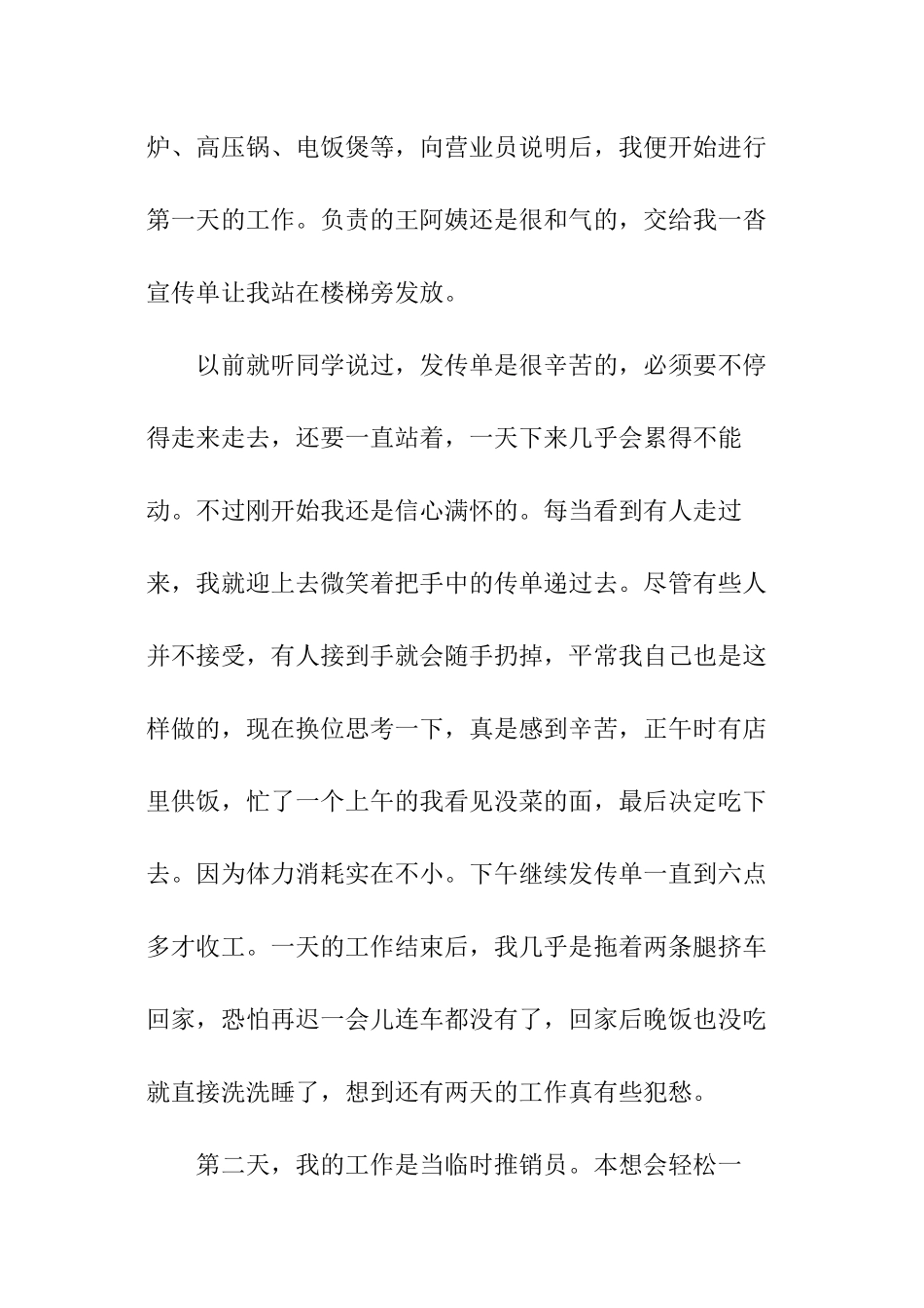 家电促销员实践报告参考_第2页