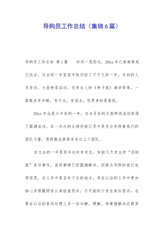 导购员工作总结