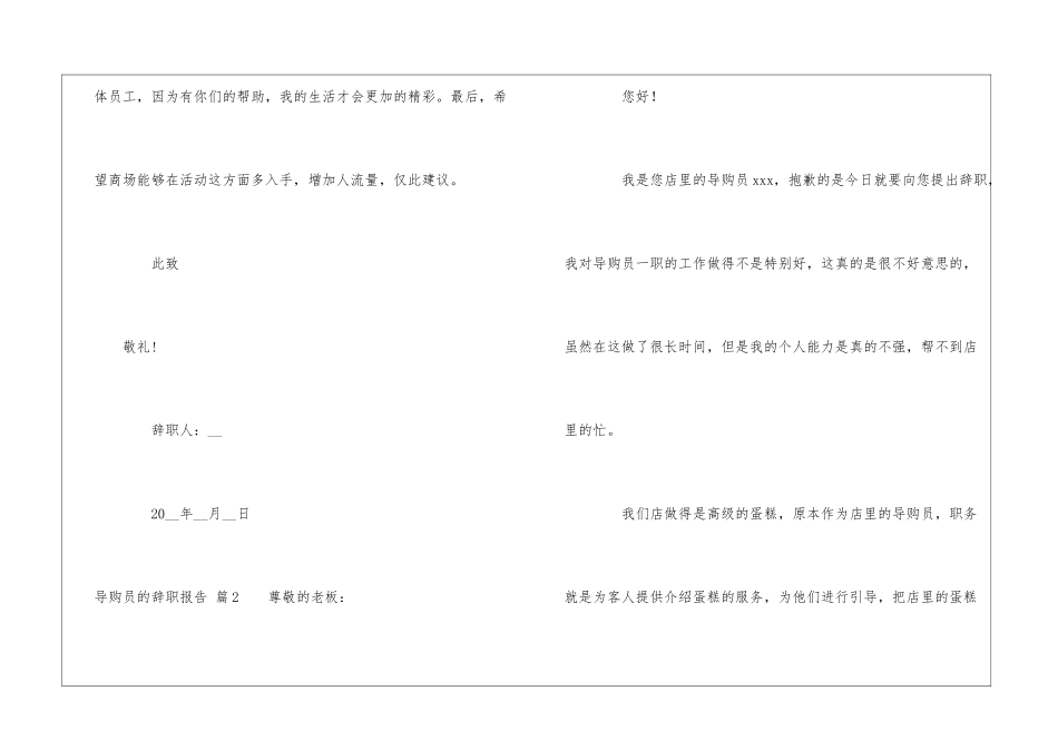 导购员的辞职报告模板集合五篇_第2页