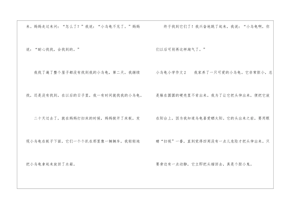 小乌龟小学作文_第2页
