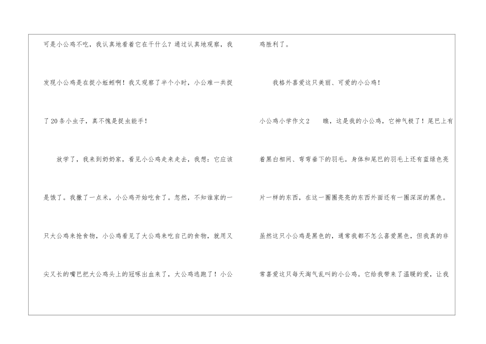 小公鸡小学作文_第2页