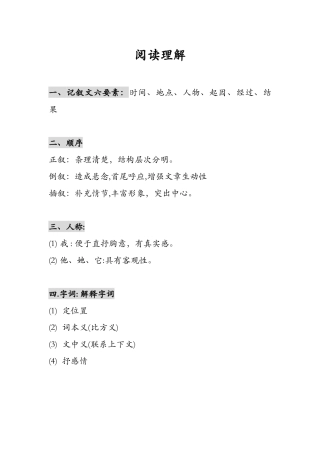 小升初阅读理解知识要点