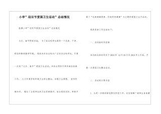 小学”迎双节爱国卫生活动”总结情况-