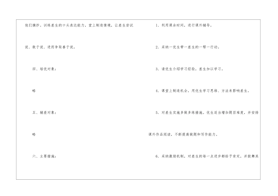 小学一年级语文培优辅差工作计划(精选7篇)_第3页