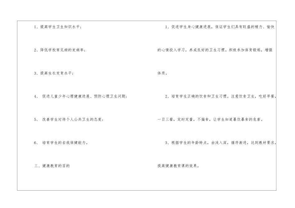 小学三年级健康教育教学计划(精选3篇)_第2页