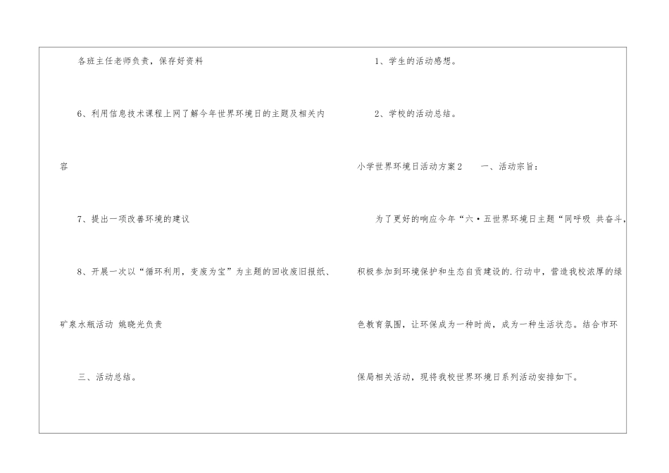 小学世界环境日活动方案_第3页