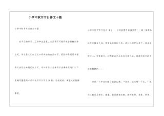 小学中秋节节日作文十篇