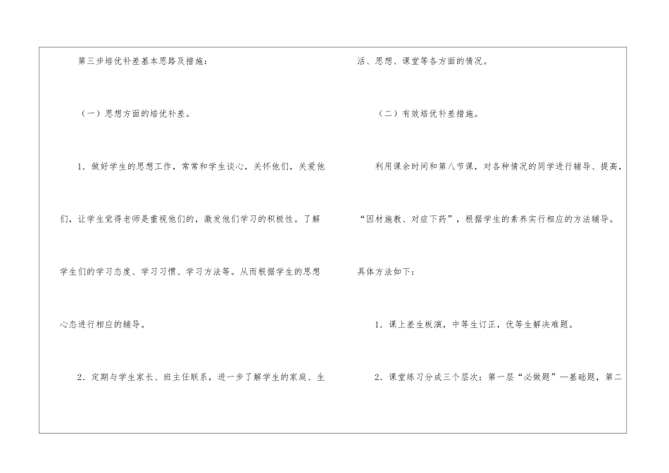 小学二年级下学期数学培优补差计划_第2页